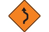 Reverse Curve Right (RUS) Roll-Up Signs
