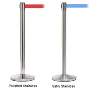 Polished Stainless Steel Post with 11'L Belt | Solid Color Belt Options