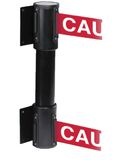 7.5'L Retractable Double Belt Barrier | Wall Mounted