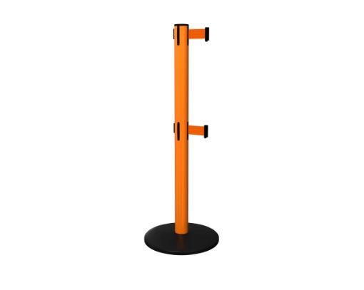 safetypro-250-twin-heavy-duty-Retractable Belt Barriers-prod-front-ss-p-post-orange