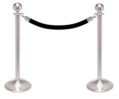 Crowd Control Brass Stanchion with Red Velvet Rope, 6'L