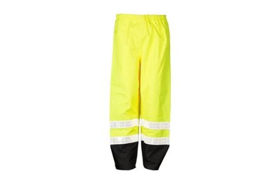 Hi-Viz Black Bottom Rainwear Safety Pants - Orange & Lime