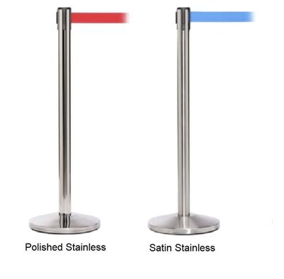 Polished Stainless Steel Post with 11'L Belt | Solid Color Belt Options